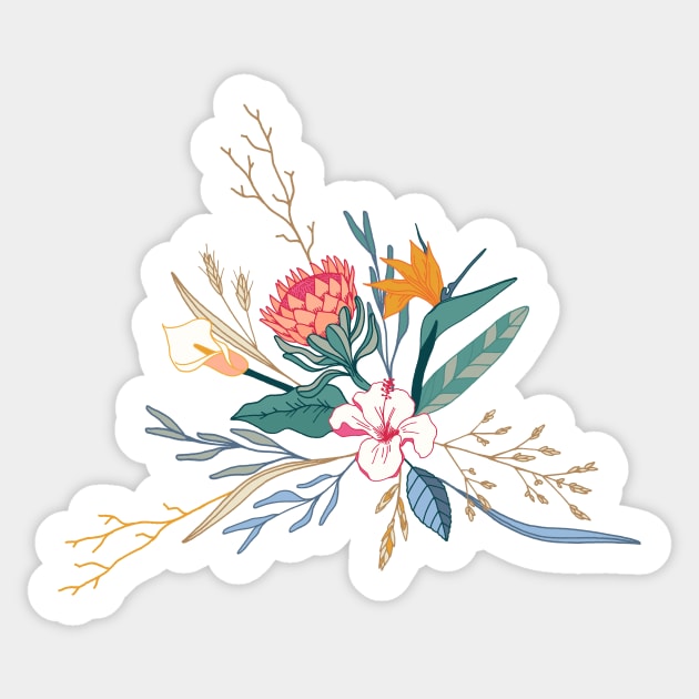 South African Wildflowers Sticker by PerrinLeFeuvre